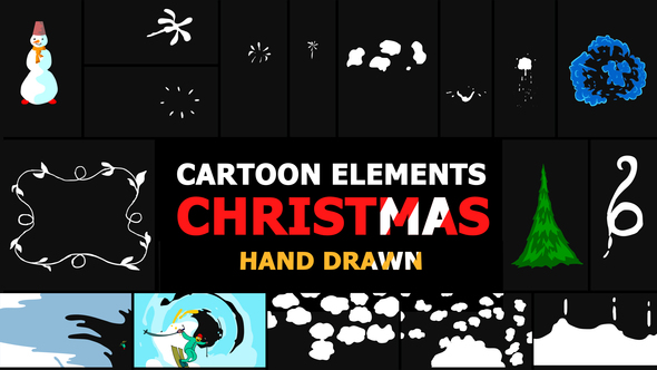 Cartoon Christmas Elements And Transitions - Download Videohive 22886539