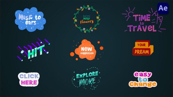 Cartoon Colorful Titles [After Effects] - Videohive Download 36822821