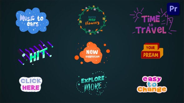 Cartoon Colorful Titles [Premiere Pro] - Videohive 36973435 Download