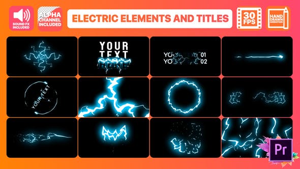 Cartoon Electricity And Titles | Premiere Pro MOGRT - Download 24429478 Videohive