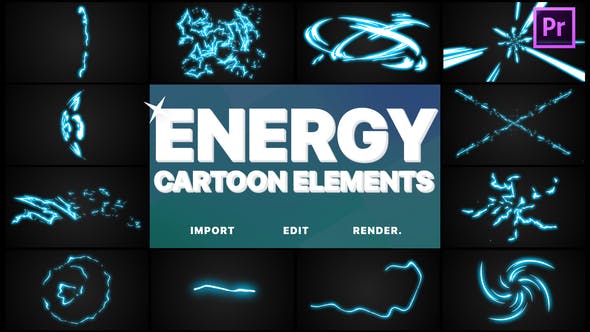 Cartoon Energy Elements | Premiere Pro MOGRT - Download Videohive 23775318