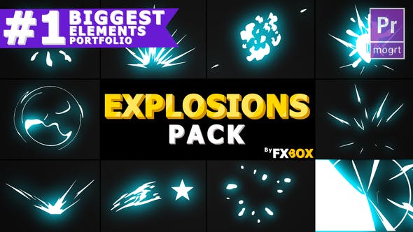 Cartoon Explosion Elements | Premiere Pro MOGRT - Download Videohive 24010110