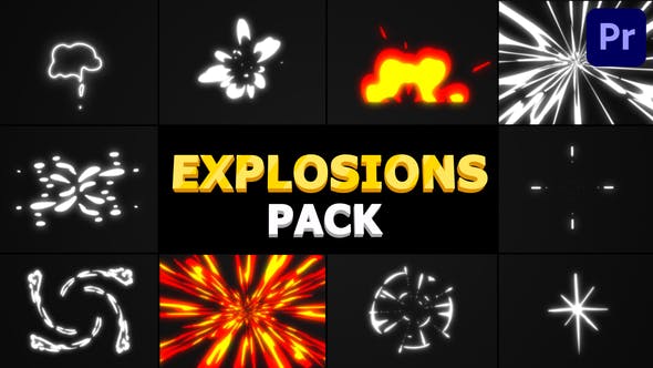 Cartoon Explosions Pack | Premiere Pro MOGRT - Videohive Download 31259691