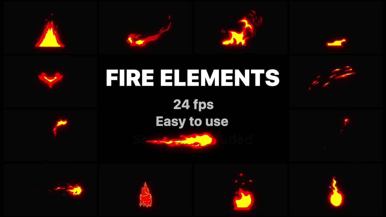 Cartoon Fire Elements - Download Videohive 21798952