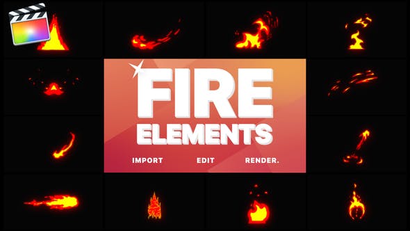 Cartoon Fire Elements | Final Cut - 23706308 Download Videohive