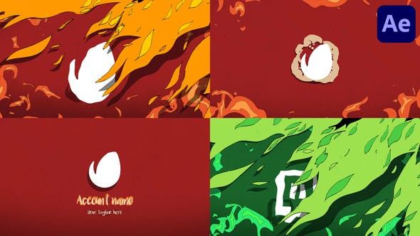 Cartoon Fire Logo Opener for After Effects - Videohive Download 39175908