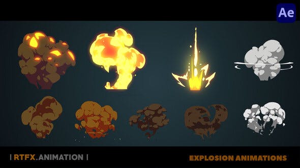 Cartoon Flash 2D FX explosions [After Effects] - Videohive Download 37735216