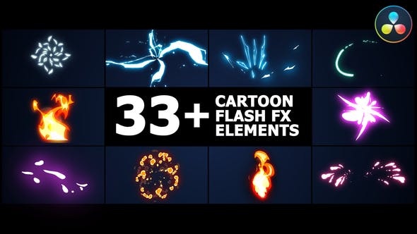 Cartoon Flash FX Elements Pack | DaVinci Resolve - Videohive 38305236 Download
