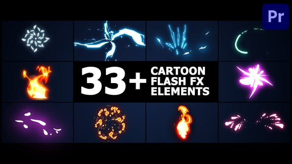 Cartoon Flash FX Elements Pack for Premiere Pro - Videohive 38088504 Download