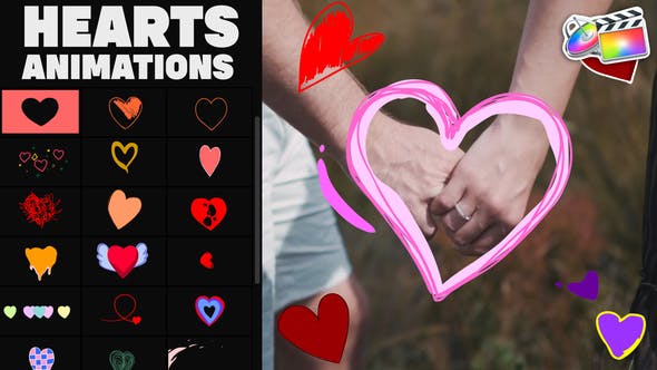 Cartoon Hearts Stickers for FCPX - 36271056 Download Videohive