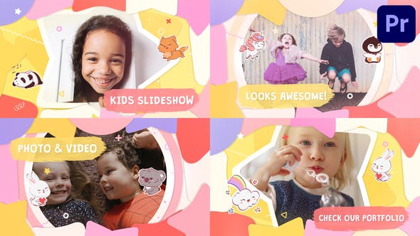 Cartoon Kids Slideshow | Premiere Pro MOGRT - Download 36948792 Videohive