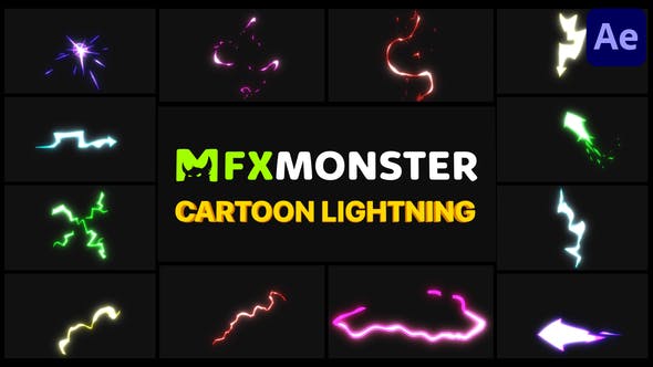 Cartoon Lightning Elements | After Effects - Videohive 30504685 Download