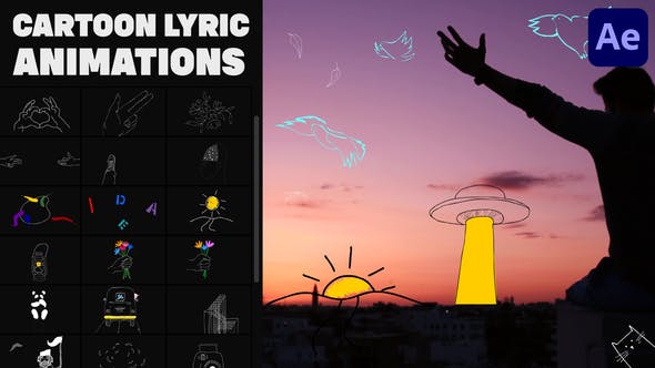 Cartoon Lyric Animations for After Effects - Videohive Download 36947162