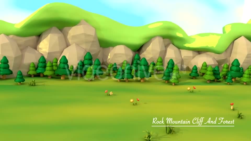 Cartoon Mountain Cliff And Forest - Download Videohive 16768387