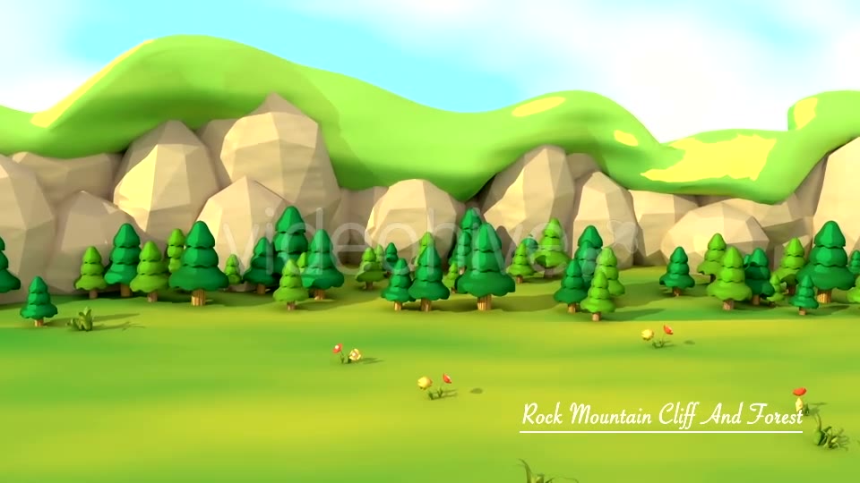 Cartoon Mountain Cliff And Forest - Download Videohive 16768387