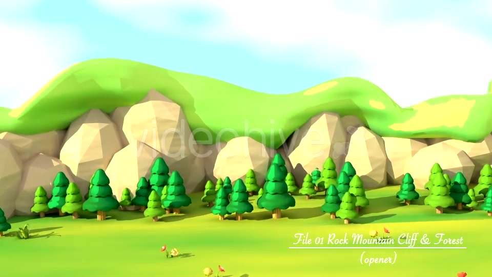 Cartoon Mountain Cliff And Forest - Download Videohive 16768387