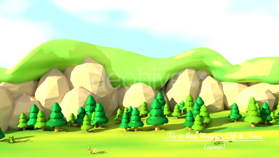 Cartoon Mountain Cliff And Forest - Download Videohive 16768387