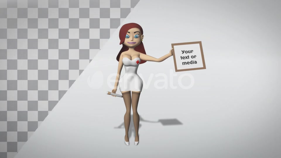 Cartoon Nurse Shows A Sign Videohive 21722152 After Effects Image 3