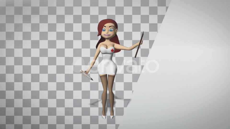 Cartoon Nurse Shows A Sign Videohive 21722152 After Effects Image 5