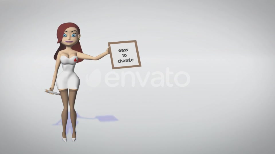 Cartoon Nurse Shows A Sign Videohive 21722152 After Effects Image 8