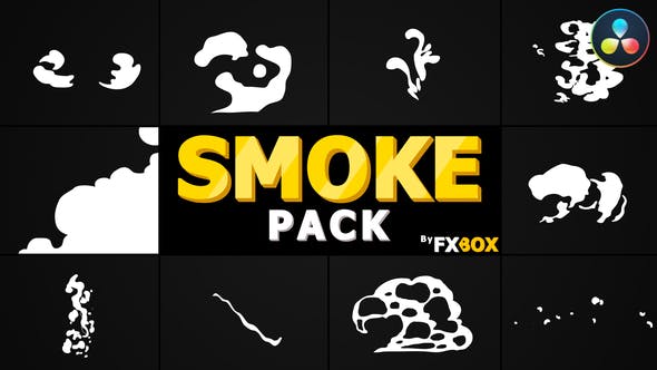 Cartoon Smoke Elements And Transitions | DaVinci Resolve - Videohive Download 33303064