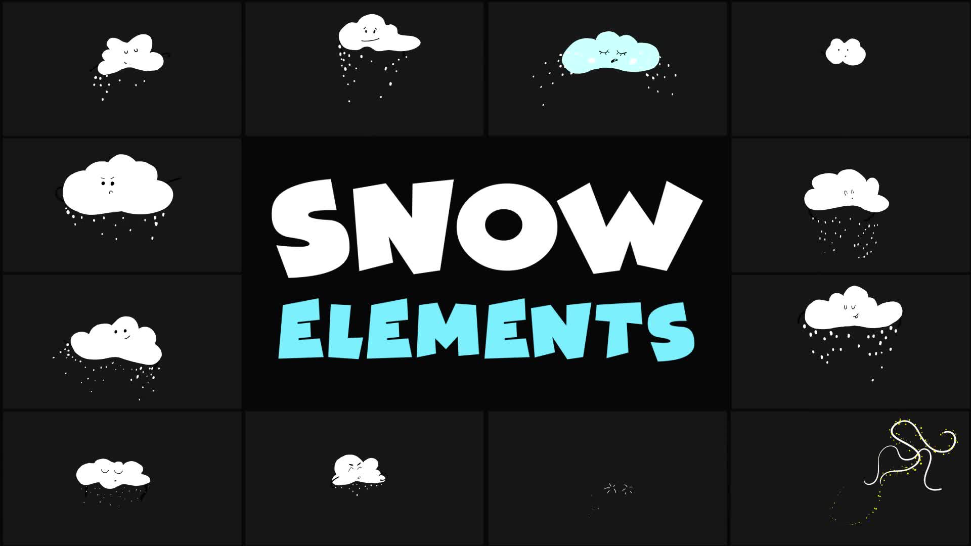 Cartoon Snow Clouds | Premiere Pro MOGRT Videohive 29691795 Premiere Pro Image 1
