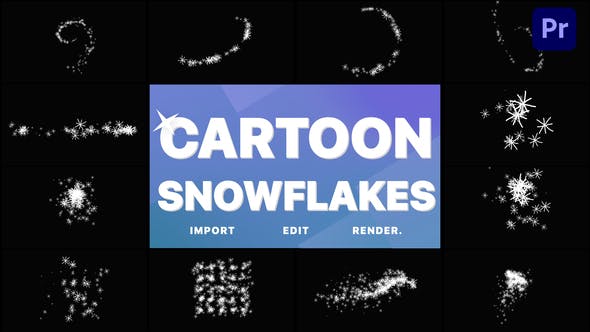 Cartoon Snow Flakes And Snowfalls | Premiere Pro - 36107761 Videohive Download