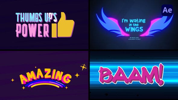 Cartoon Title Logo Reveal Animations Pack 2 [After Effects] - 38724287 Download Videohive