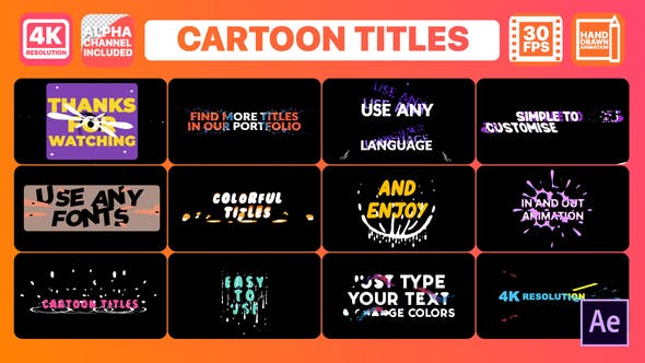 Cartoon Titles | After Effects - Videohive 26435428 Download