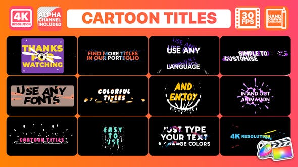 Cartoon Titles | FCPX - 26440940 Videohive Download