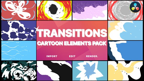 Cartoon Transitions | DaVinci Resolve - Download Videohive 31922142