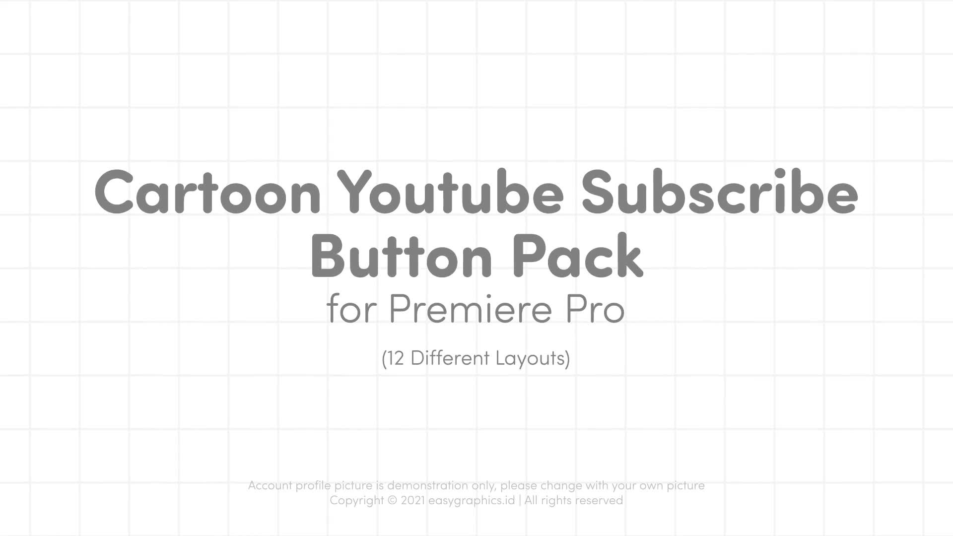 Cartoon Youtube Subscribe Button Pack for Premiere Pro Videohive 32580124 Premiere Pro Image 1