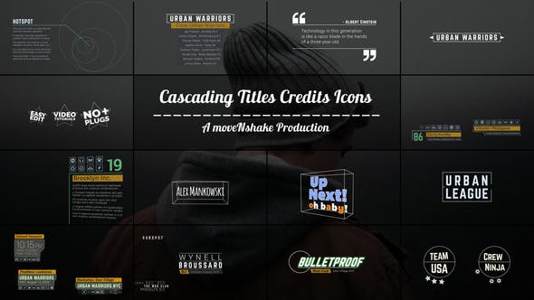 Cascading Titles Credits Icons Quotes - Videohive 18960987 Download