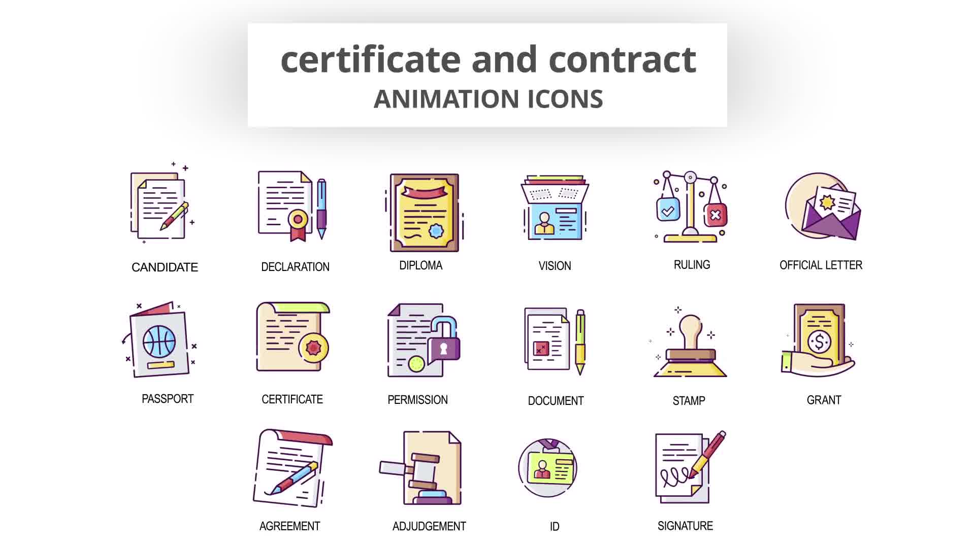 Certificate & Contract Animation Icons Videohive 29201812 After Effects Image 10