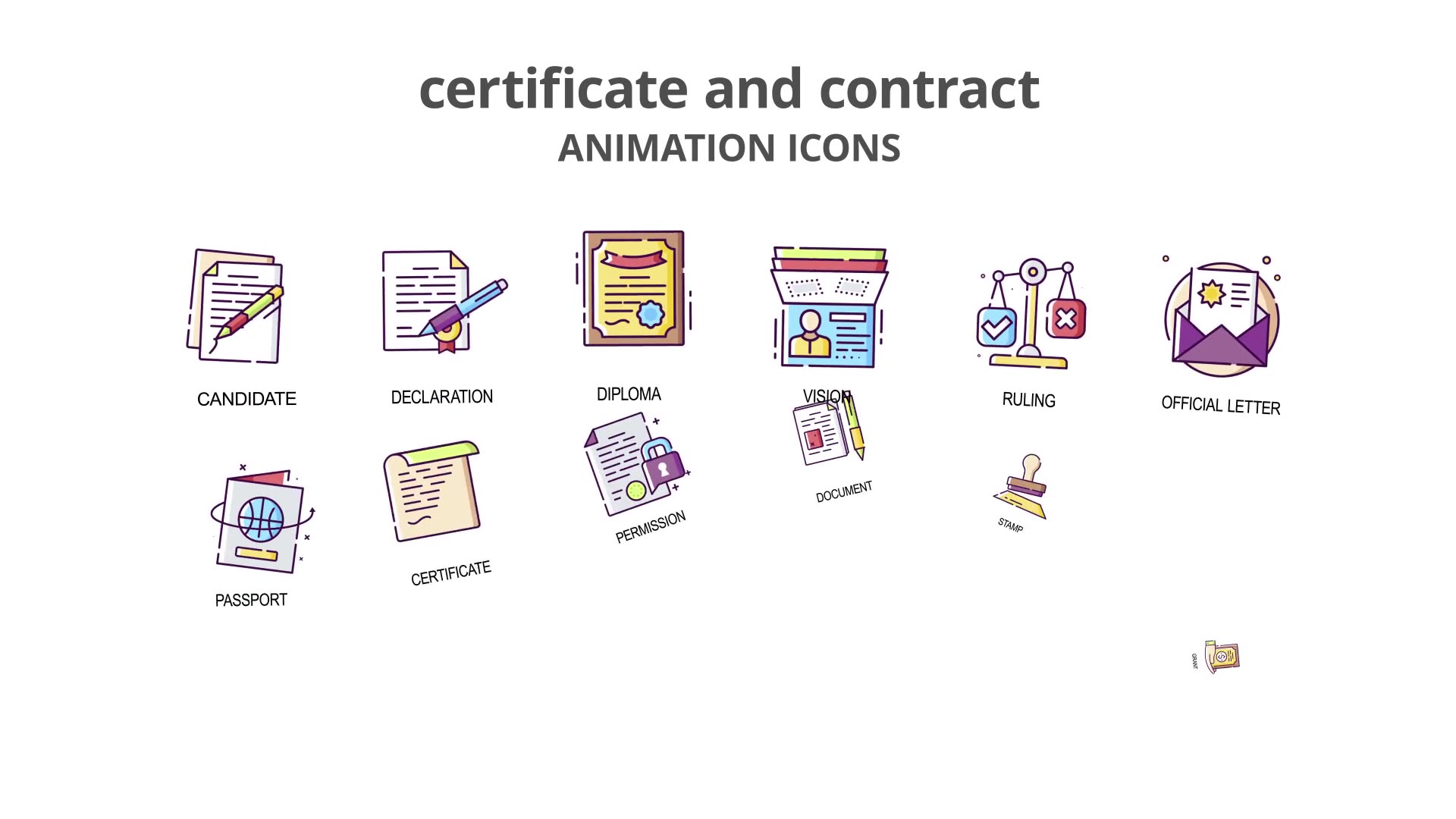 Certificate & Contract Animation Icons Videohive 29201812 After Effects Image 4