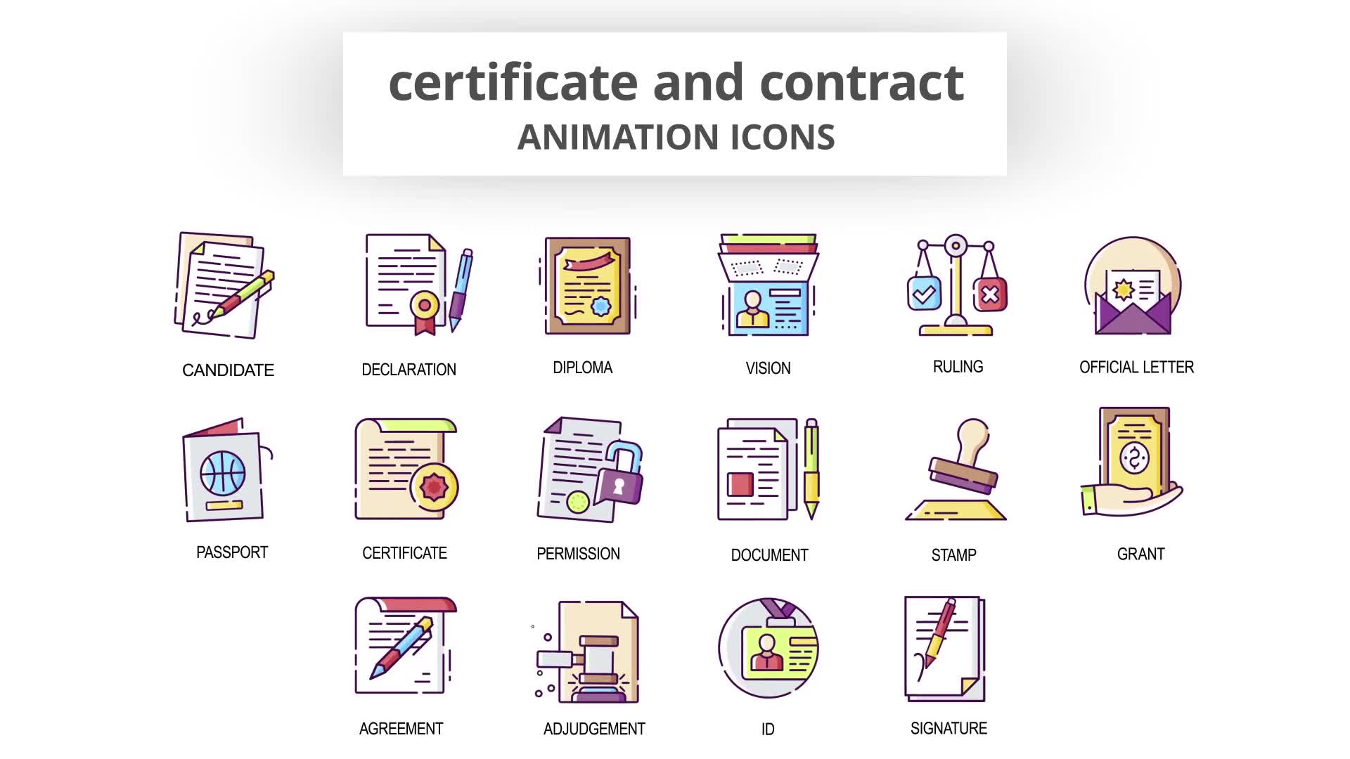 Certificate & Contract Animation Icons Videohive 29201812 After Effects Image 7