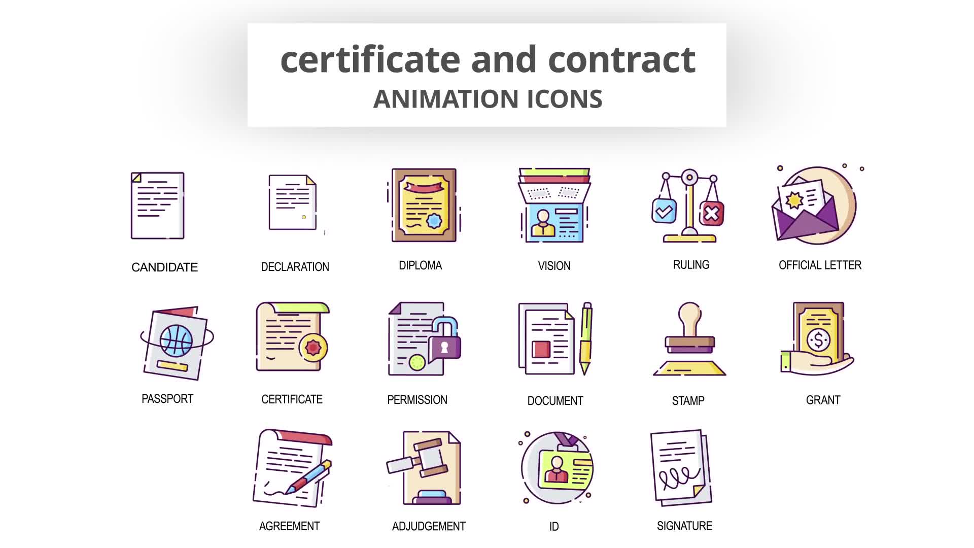 Certificate & Contract Animation Icons Videohive 29201812 After Effects Image 8