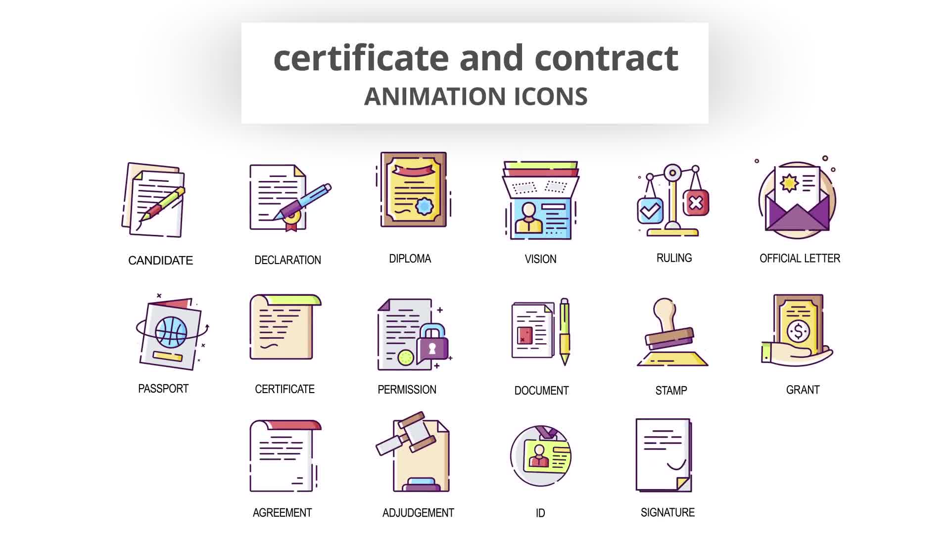 Certificate & Contract Animation Icons Videohive 29201812 After Effects Image 9