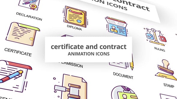 Certificate & Contract Animation Icons - Download 29201812 Videohive