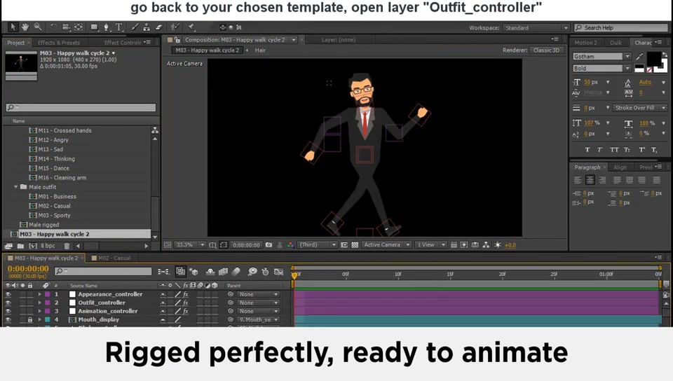 character animation after effects free download