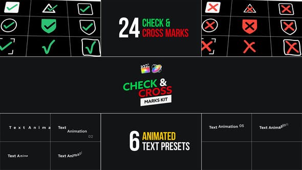 Check & Cross Marks Kit for FCPX and Apple Motion 5 - 37618432 Videohive Download