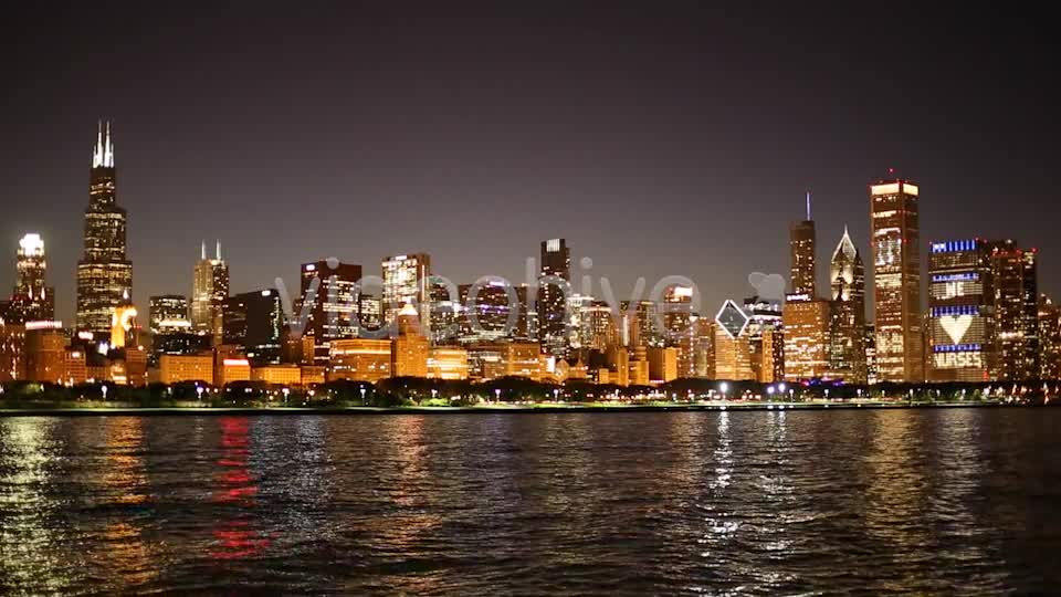 Chicago Night Skyline  Videohive 2332250 Stock Footage Image 1