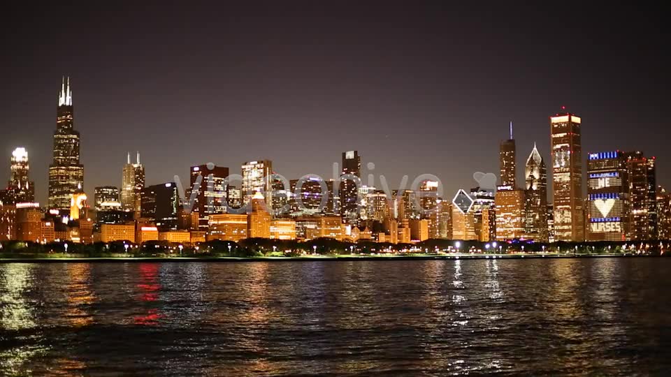 Chicago Night Skyline  Videohive 2332250 Stock Footage Image 10