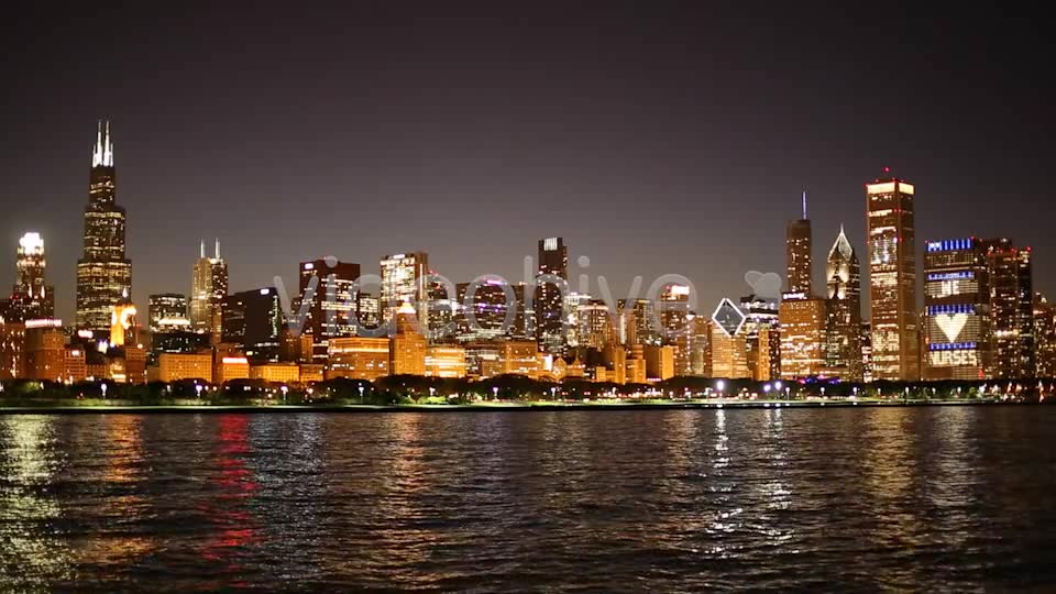 Chicago Night Skyline  Videohive 2332250 Stock Footage Image 2