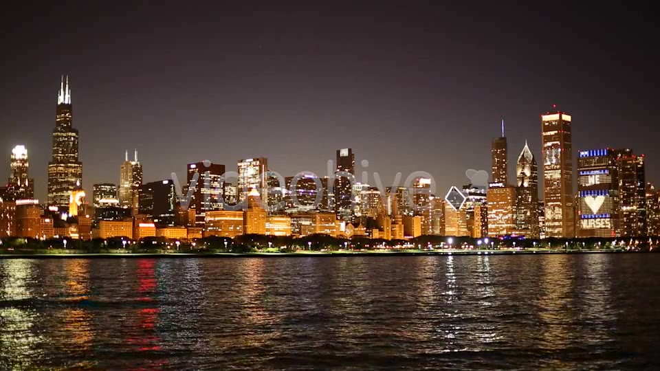 Chicago Night Skyline  Videohive 2332250 Stock Footage Image 3
