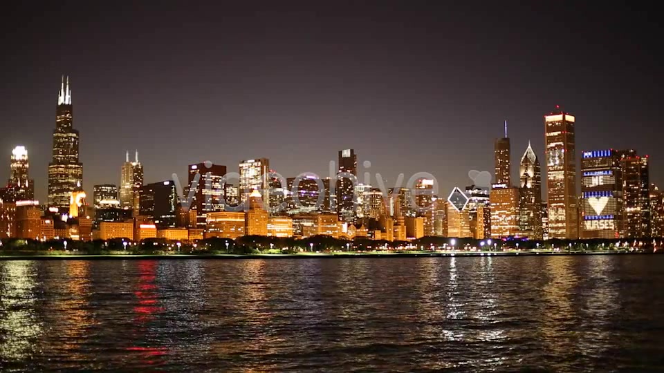 Chicago Night Skyline  Videohive 2332250 Stock Footage Image 4