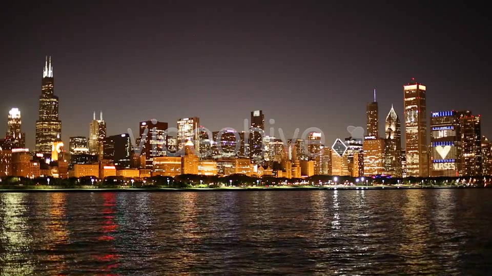 Chicago Night Skyline  Videohive 2332250 Stock Footage Image 5