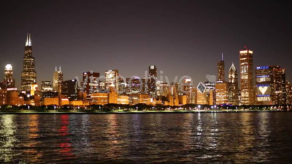 Chicago Night Skyline  Videohive 2332250 Stock Footage Image 6