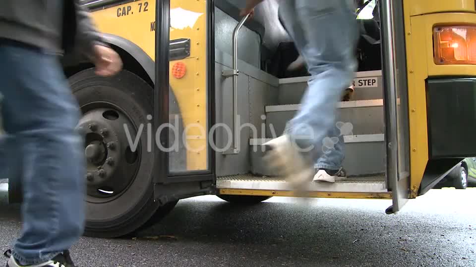 Children Get On Bus (1 Of 3)  Videohive 10037986 Stock Footage Image 1