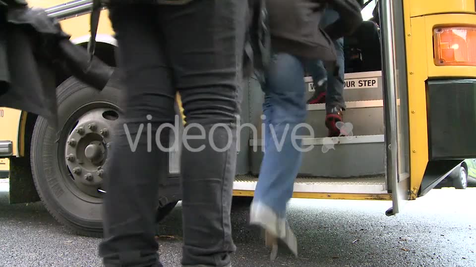 Children Get On Bus (1 Of 3)  Videohive 10037986 Stock Footage Image 6